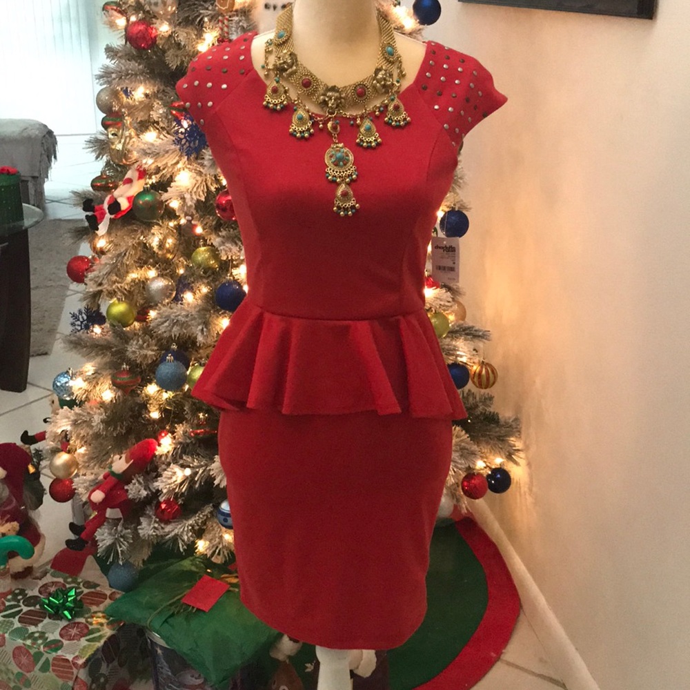 Red Peplum Dress